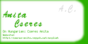 anita cseres business card